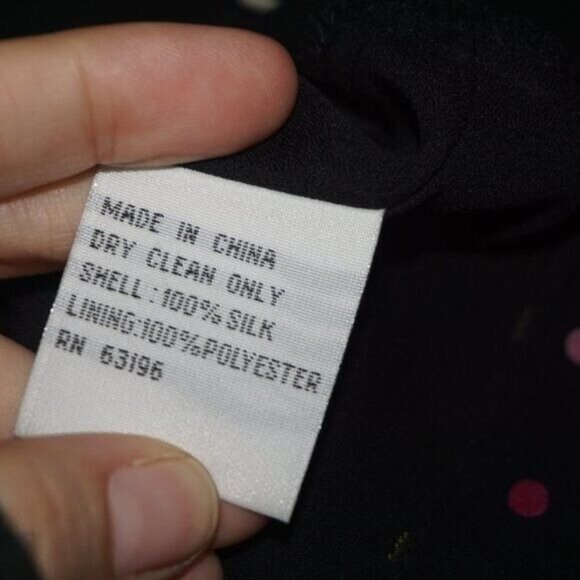 Vintage 90s Silk Rainbow Polkadot Dress 4 - Picture 5 of 9